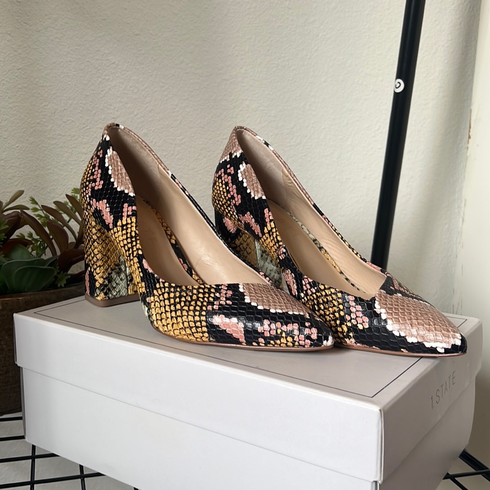 1. State Snakeskin Heels